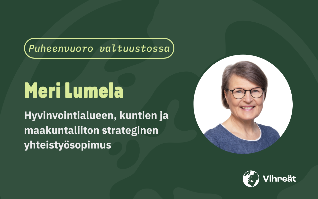Meri Lumelan puheenvuoro valtuuston kokouksessa hyvinvointialueen, kuntien ja maakuntaliiton strategisesta yhteistyösopimuksesta 8.12.2025